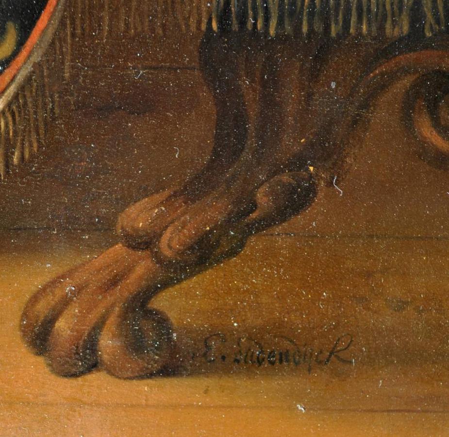 A doctor inspecting a flask of urine