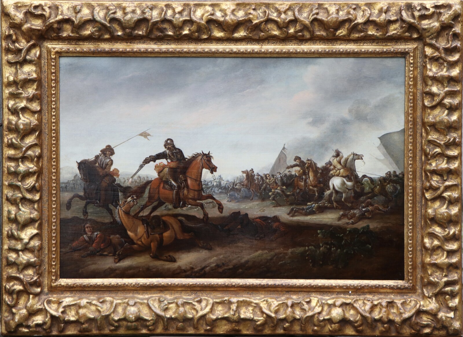 A cavalry battle scene