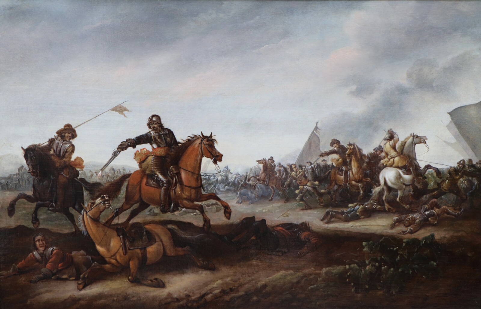 A cavalry battle scene