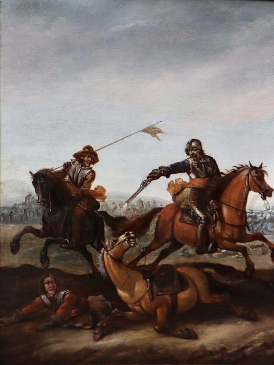 A cavalry battle scene