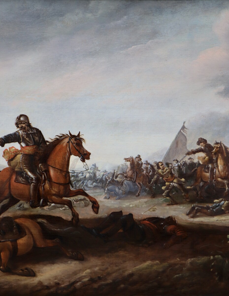 A cavalry battle scene
