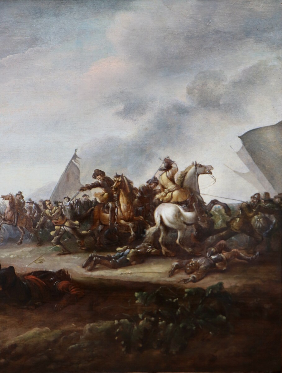 A cavalry battle scene