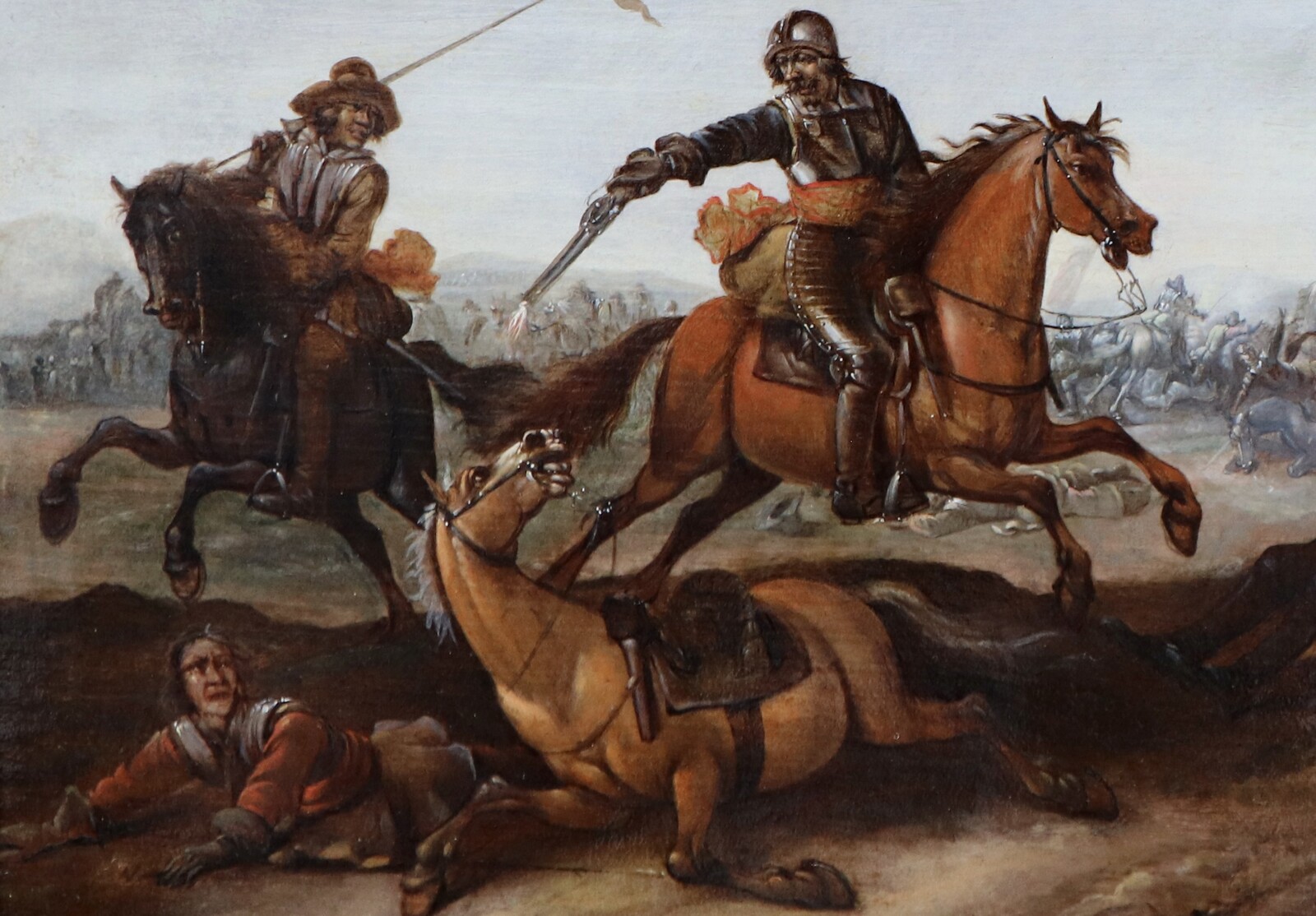 A cavalry battle scene