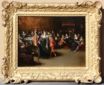 A couple dancing during a banquet