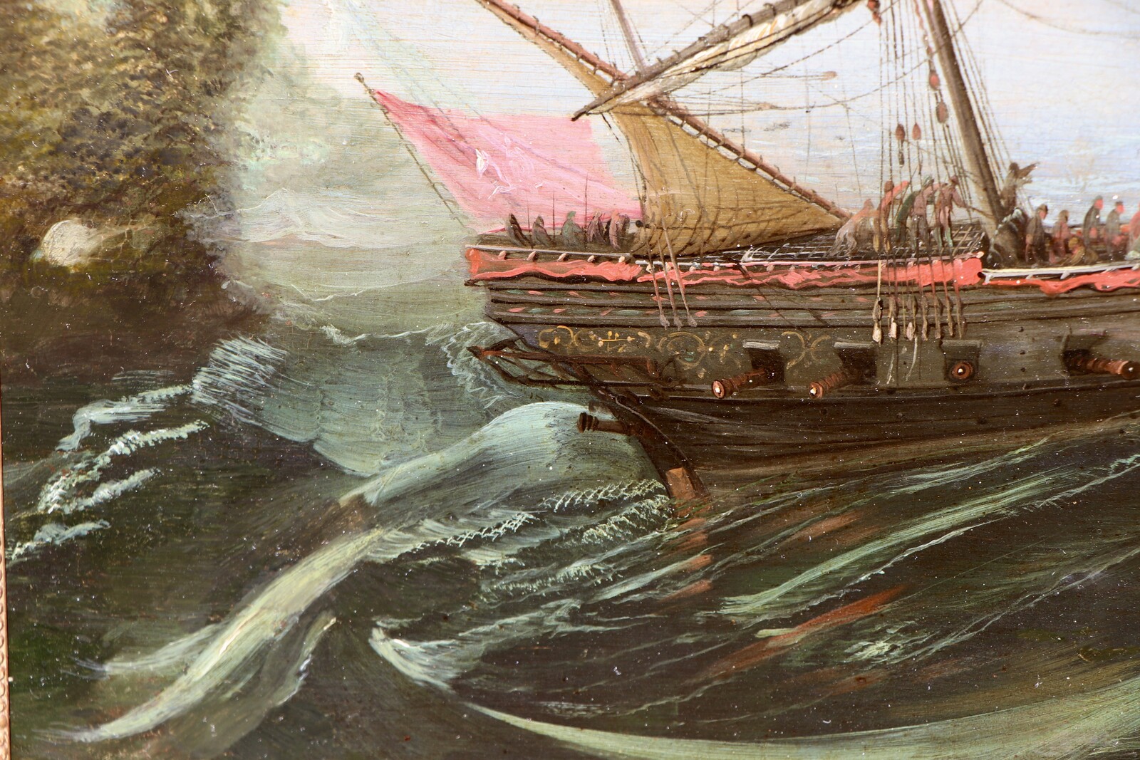 A Dutch ship in choppy waters