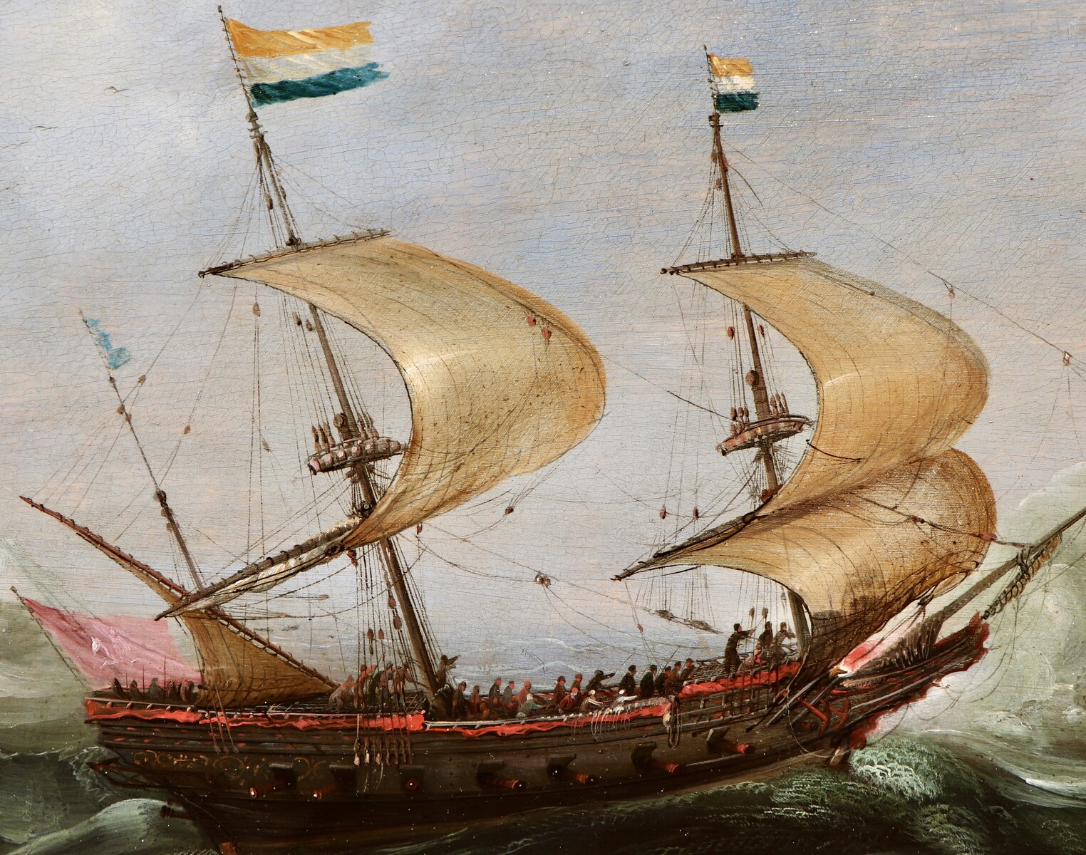 A Dutch ship in choppy waters