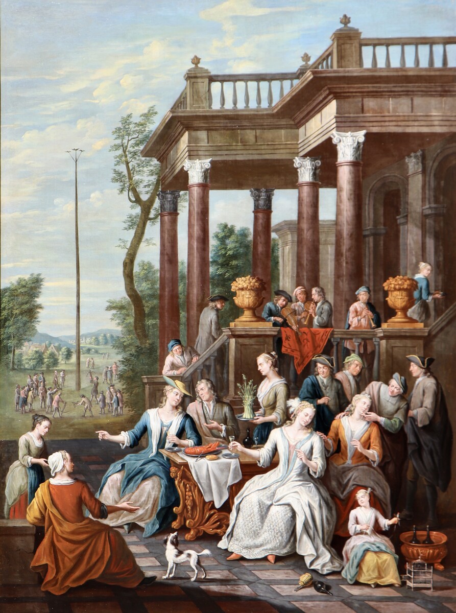 A fancy social gathering during a crossbow competition