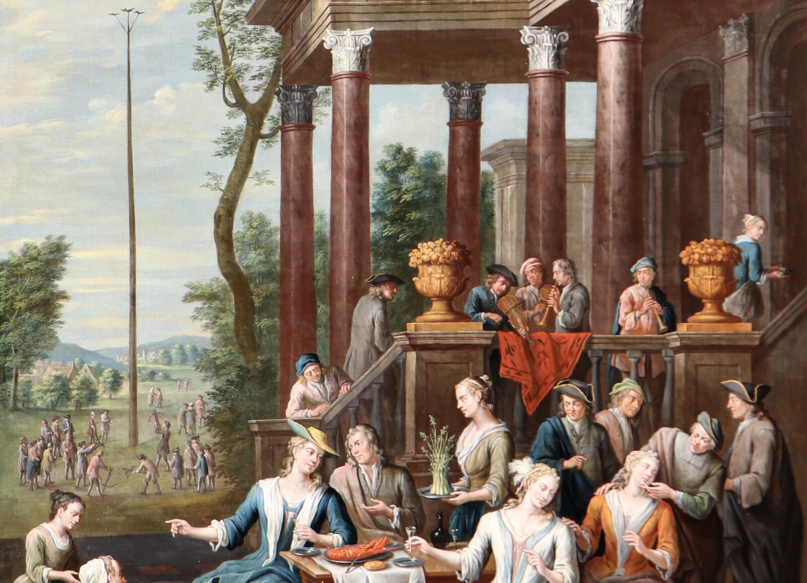 A fancy social gathering during a crossbow competition