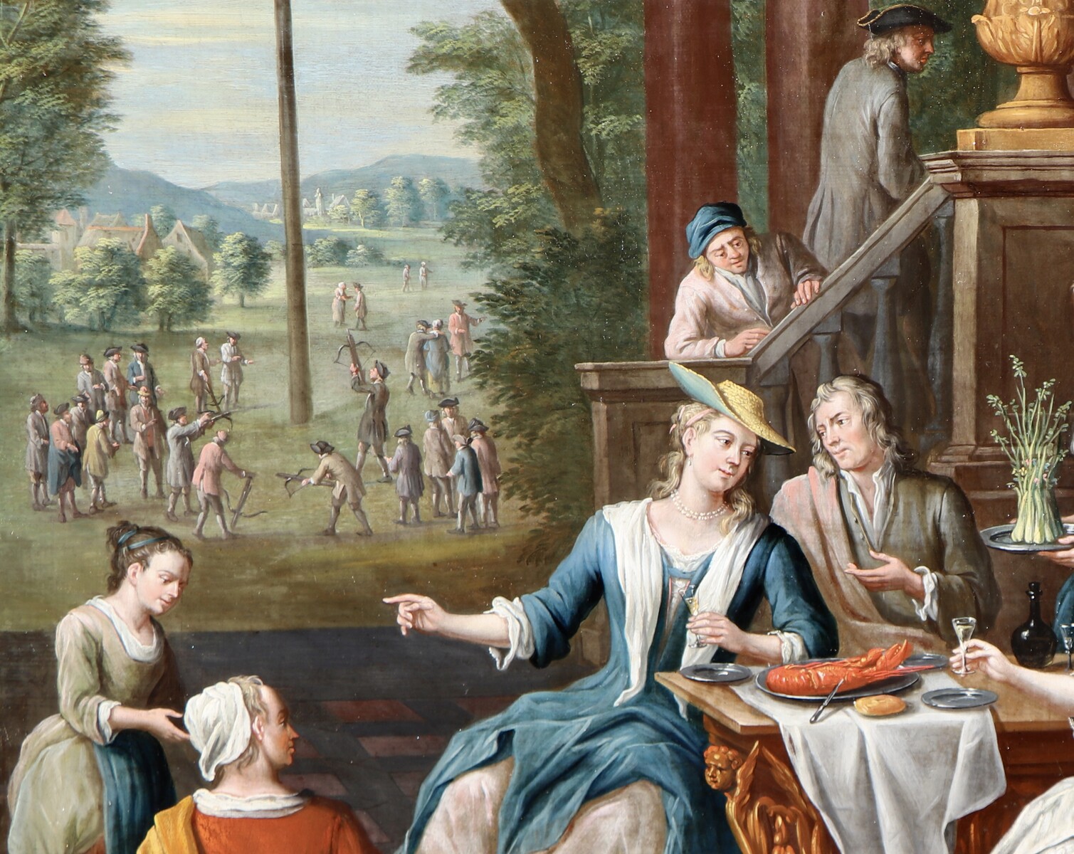 A fancy social gathering during a crossbow competition