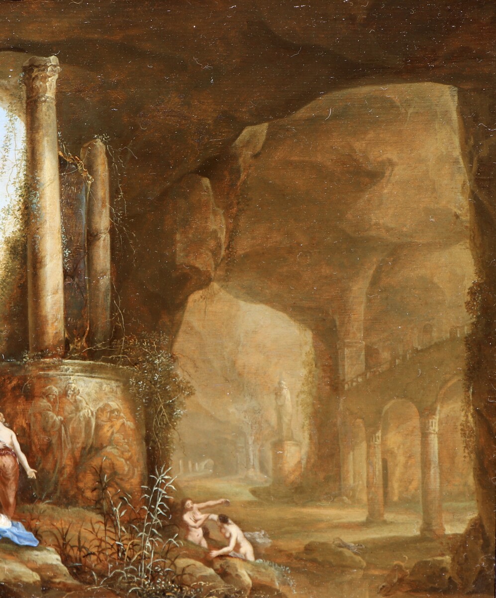 A grotto interior with Diana and Callisto