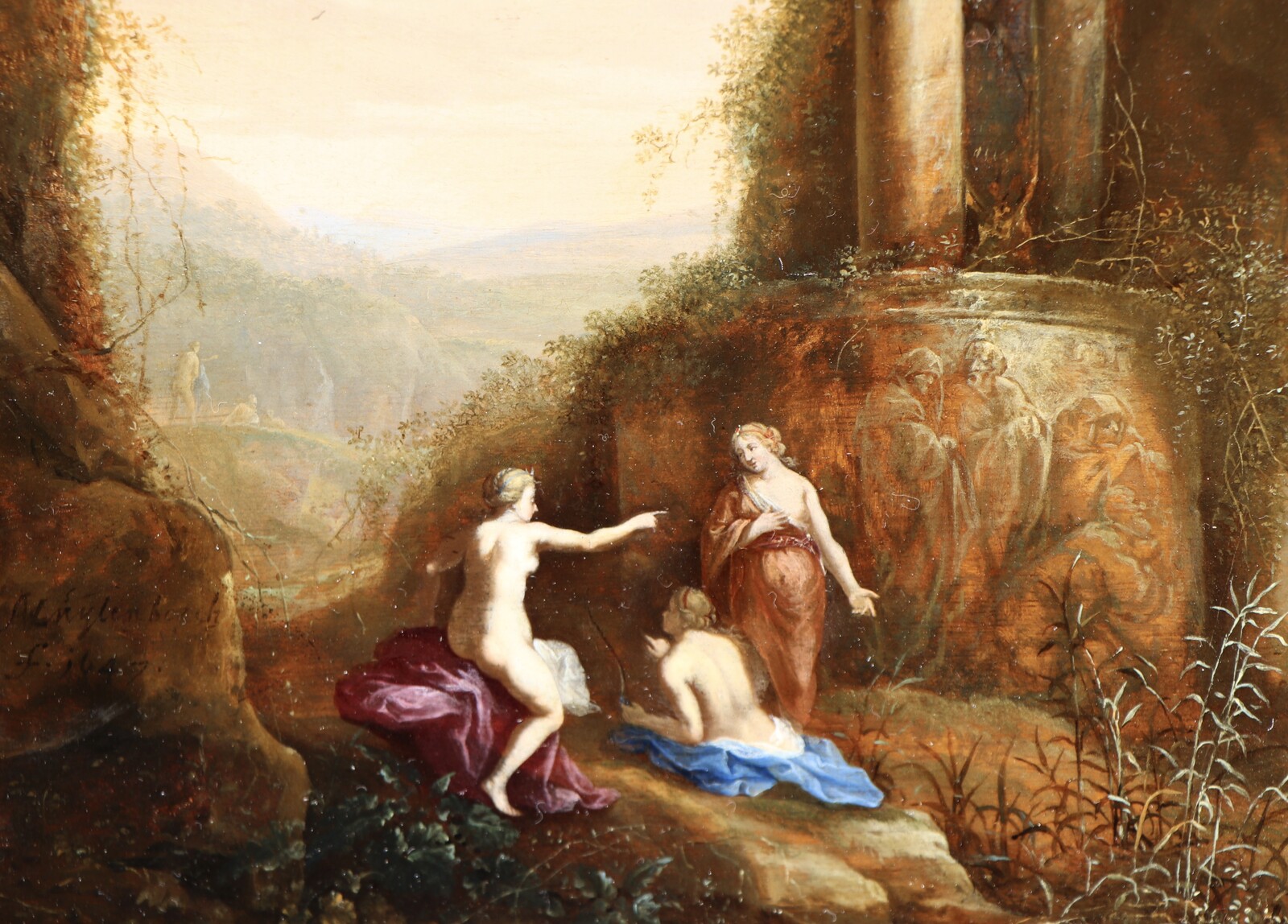 A grotto interior with Diana and Callisto