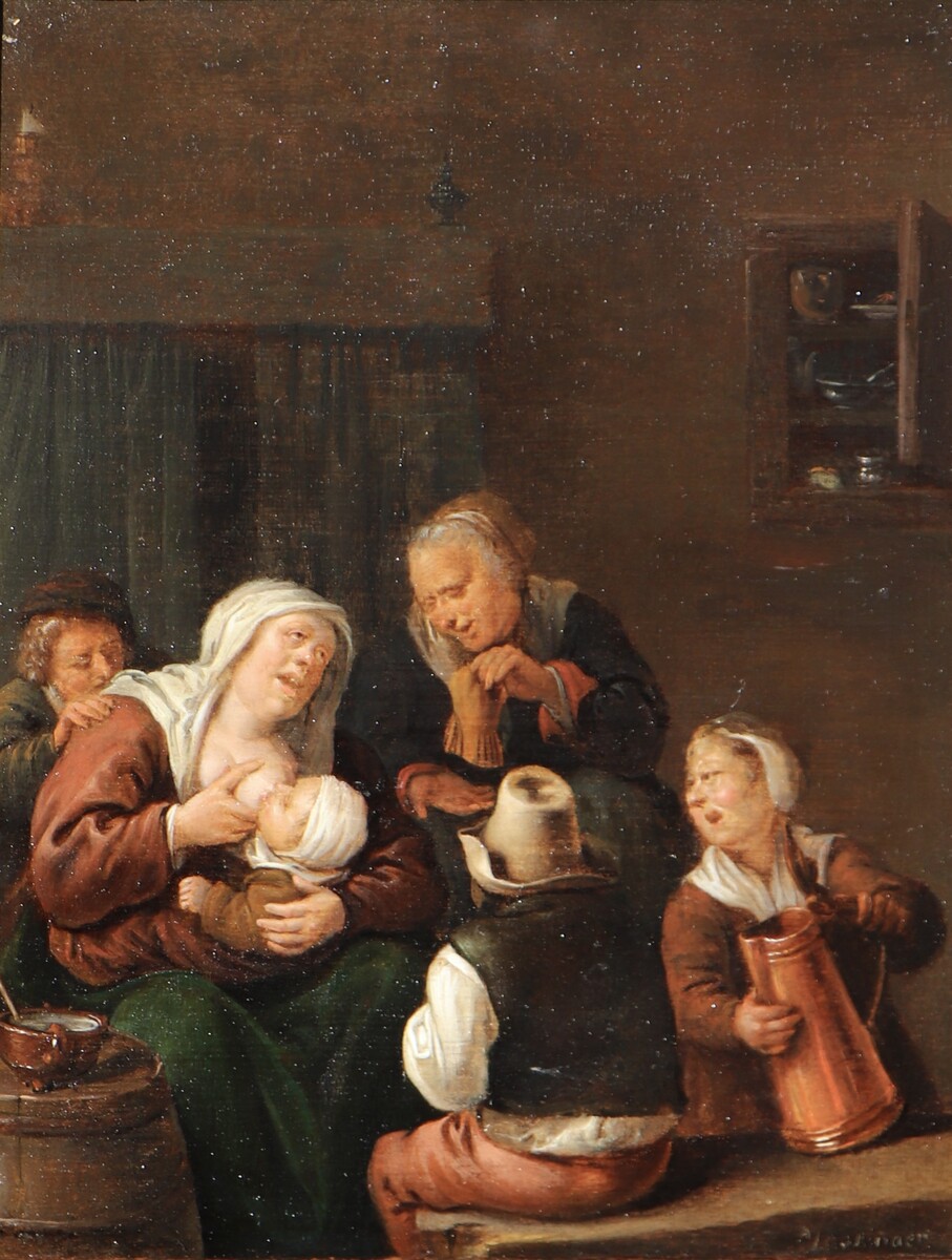 A mother breastfeeding a baby