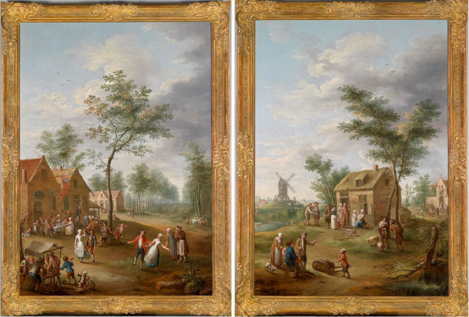 A pair of bucolic salon paintings