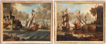 A pair of Turkish maritime scenes