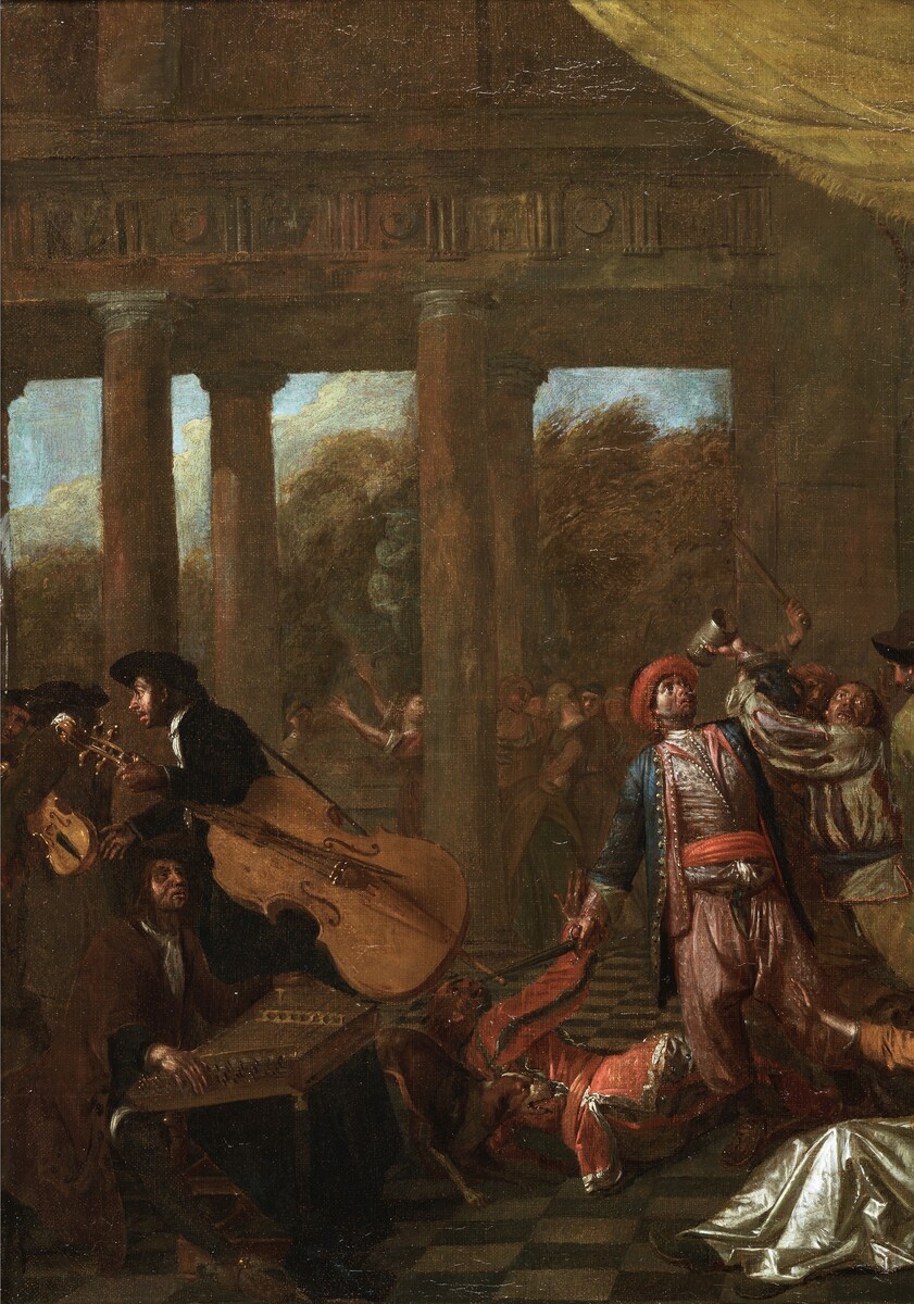 A quarrel during a Commedia dell’Arte performance