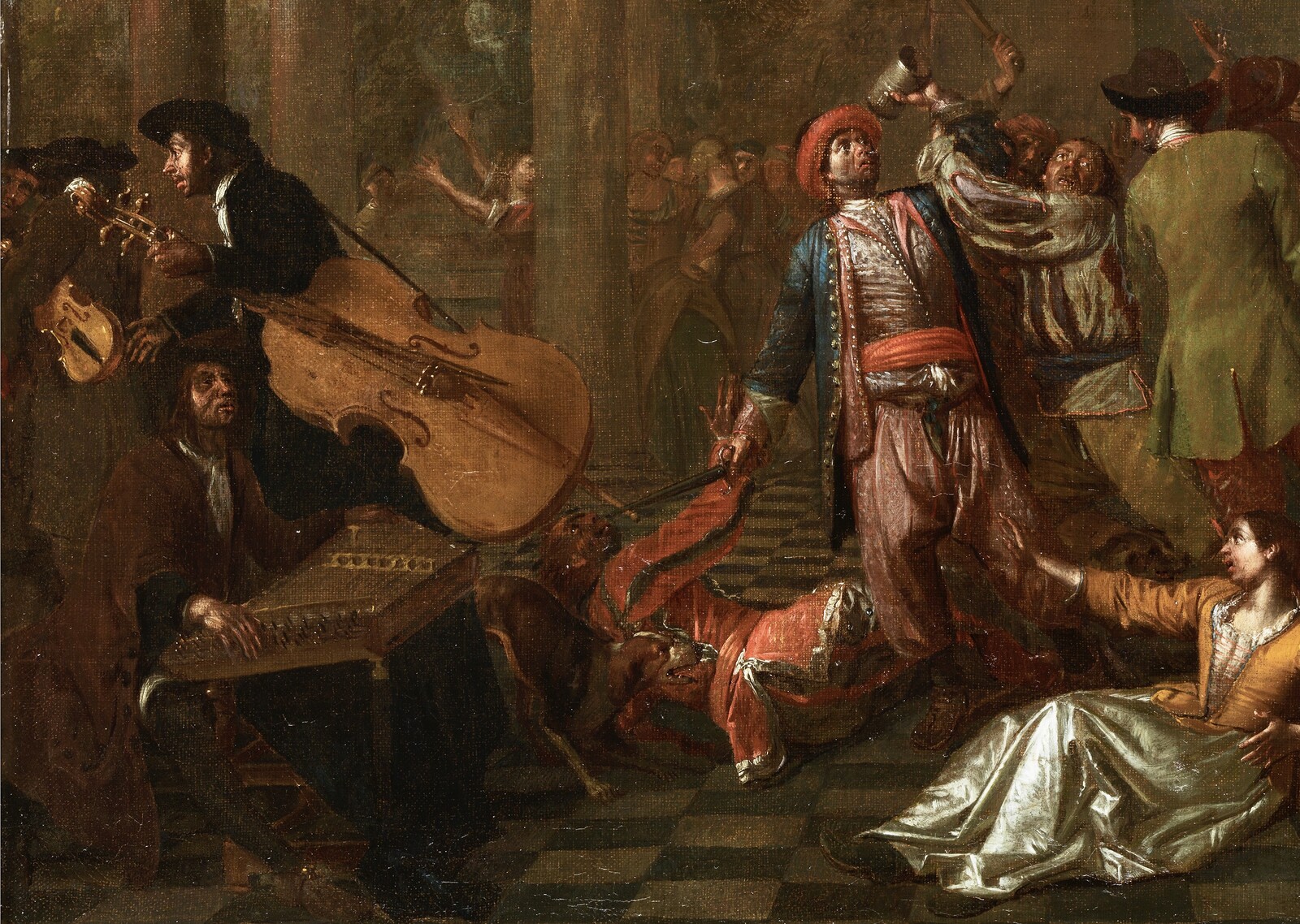 A quarrel during a Commedia dell’Arte performance