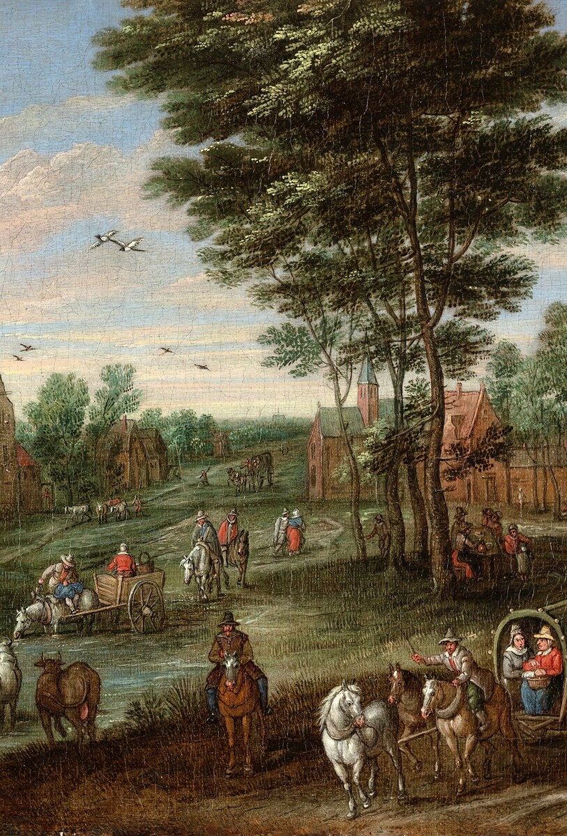 A watering hole in a village