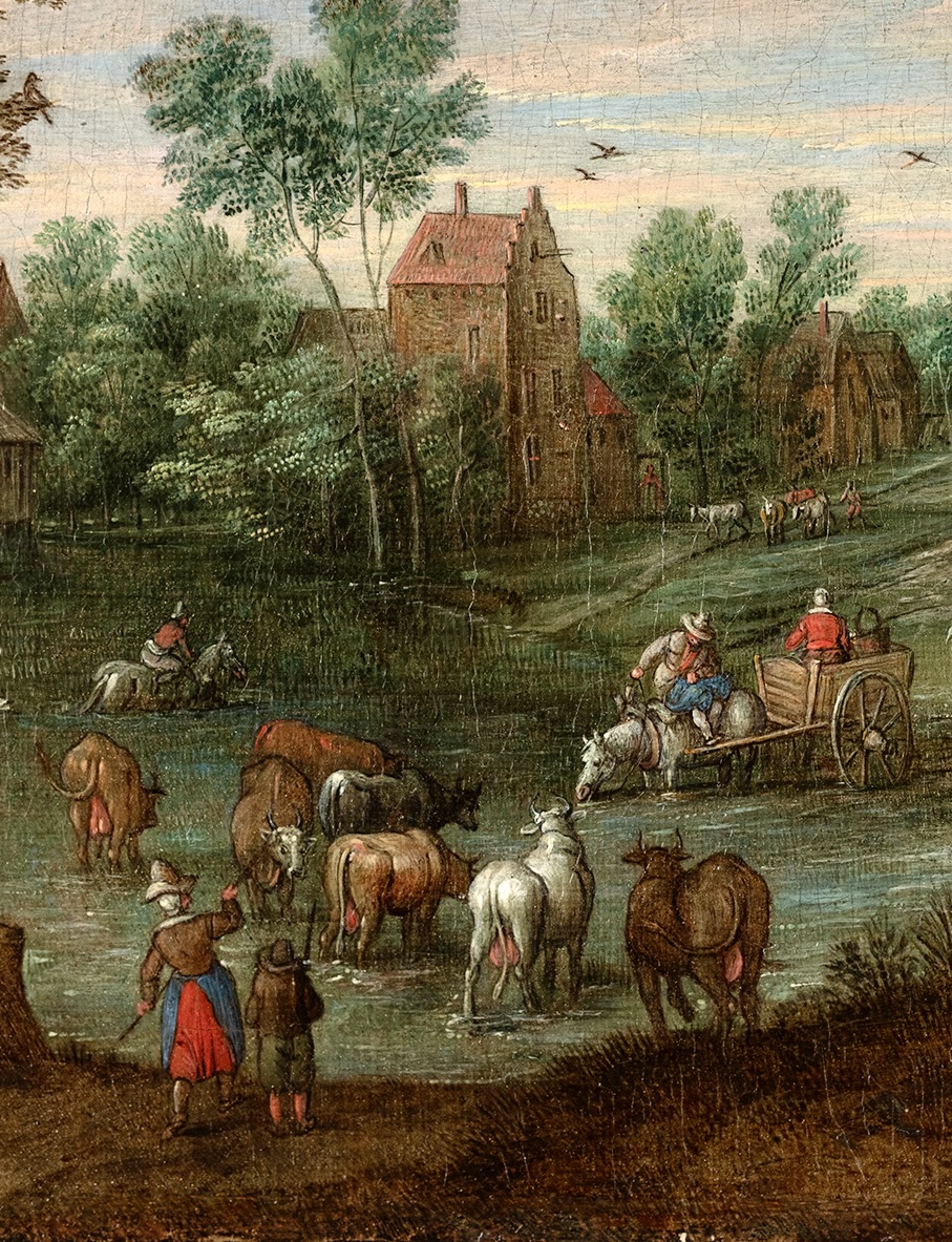 A watering hole in a village