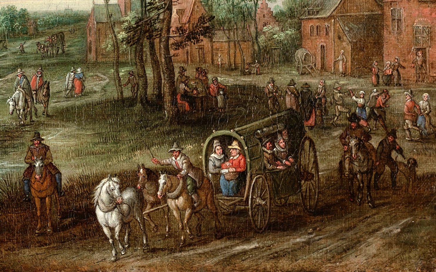 A watering hole in a village