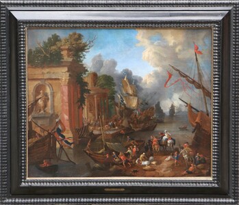 An Italianate harbour scene