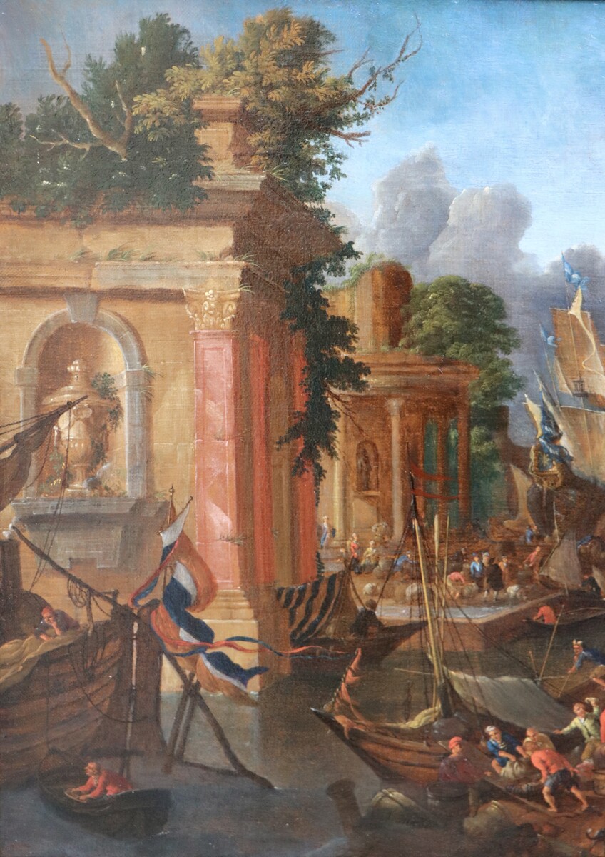 An Italianate harbour scene