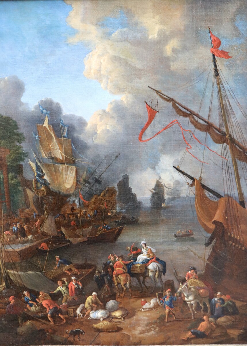 An Italianate harbour scene