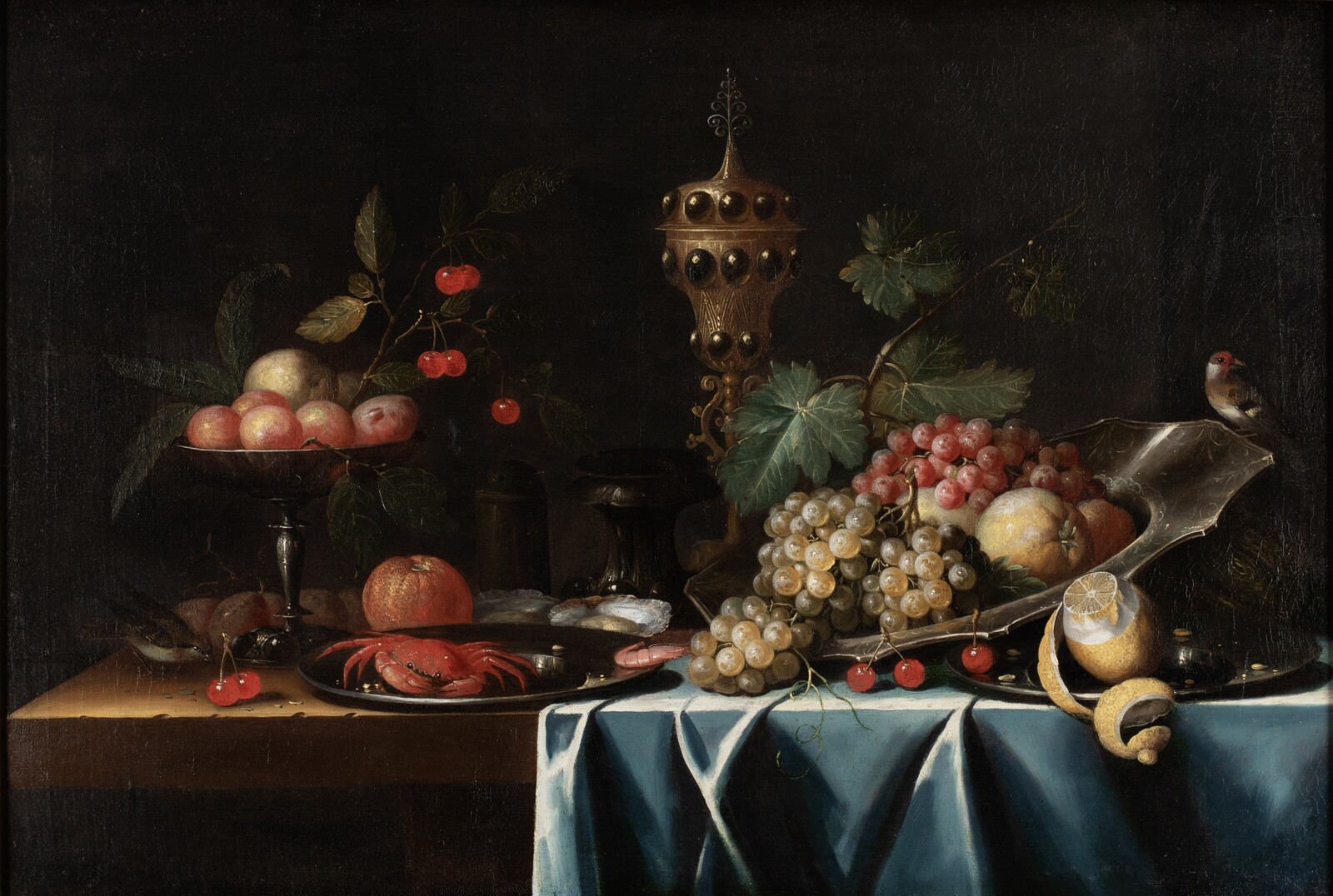An opulent fruit still life