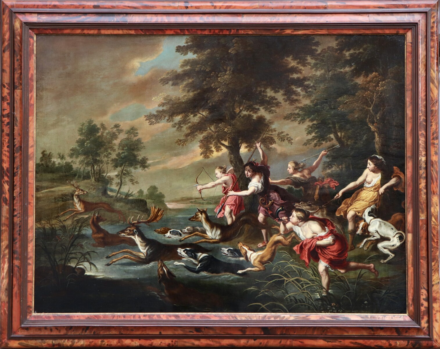 Diana and her nymphs hunting fallow deer