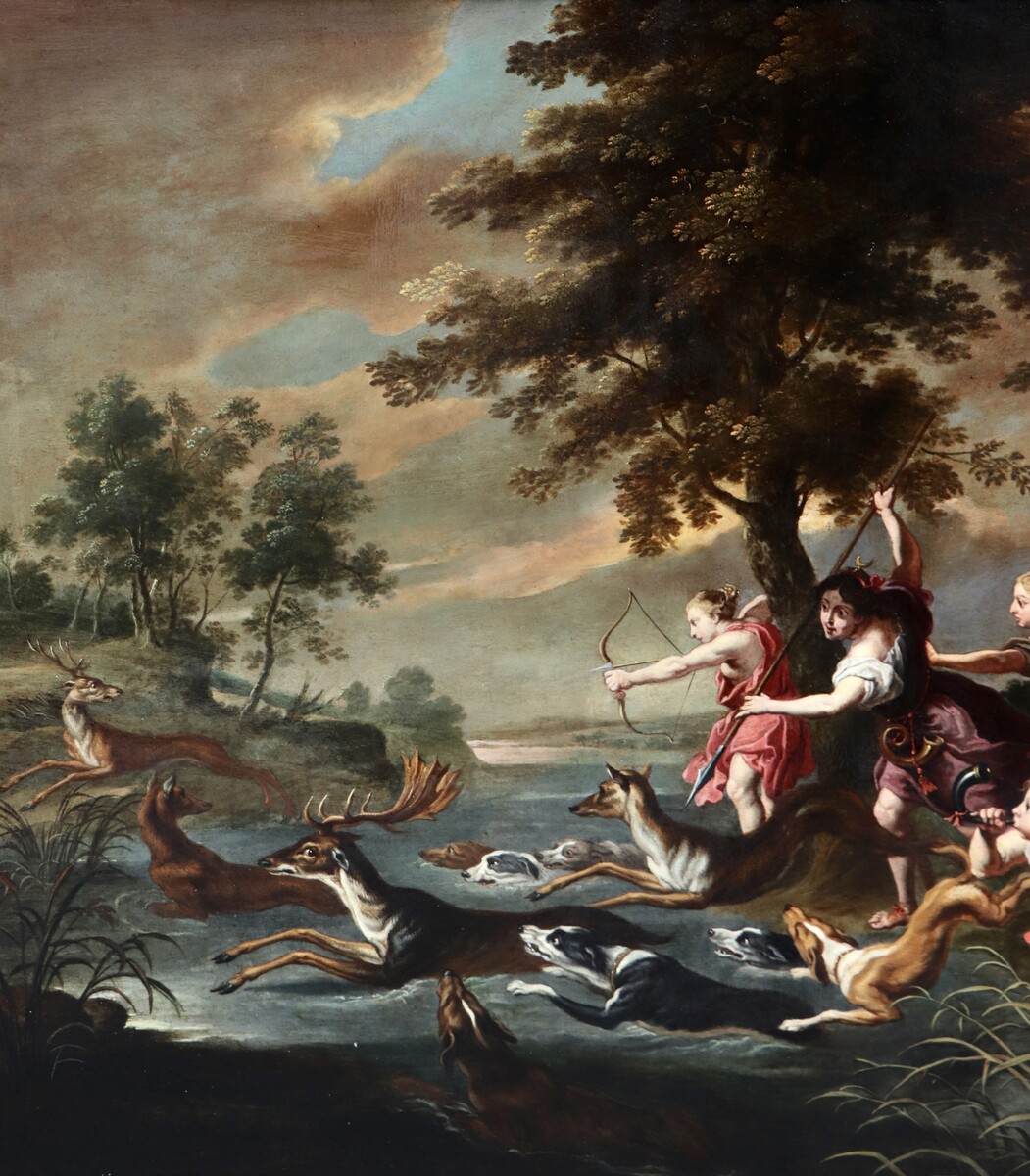 Diana and her nymphs hunting fallow deer