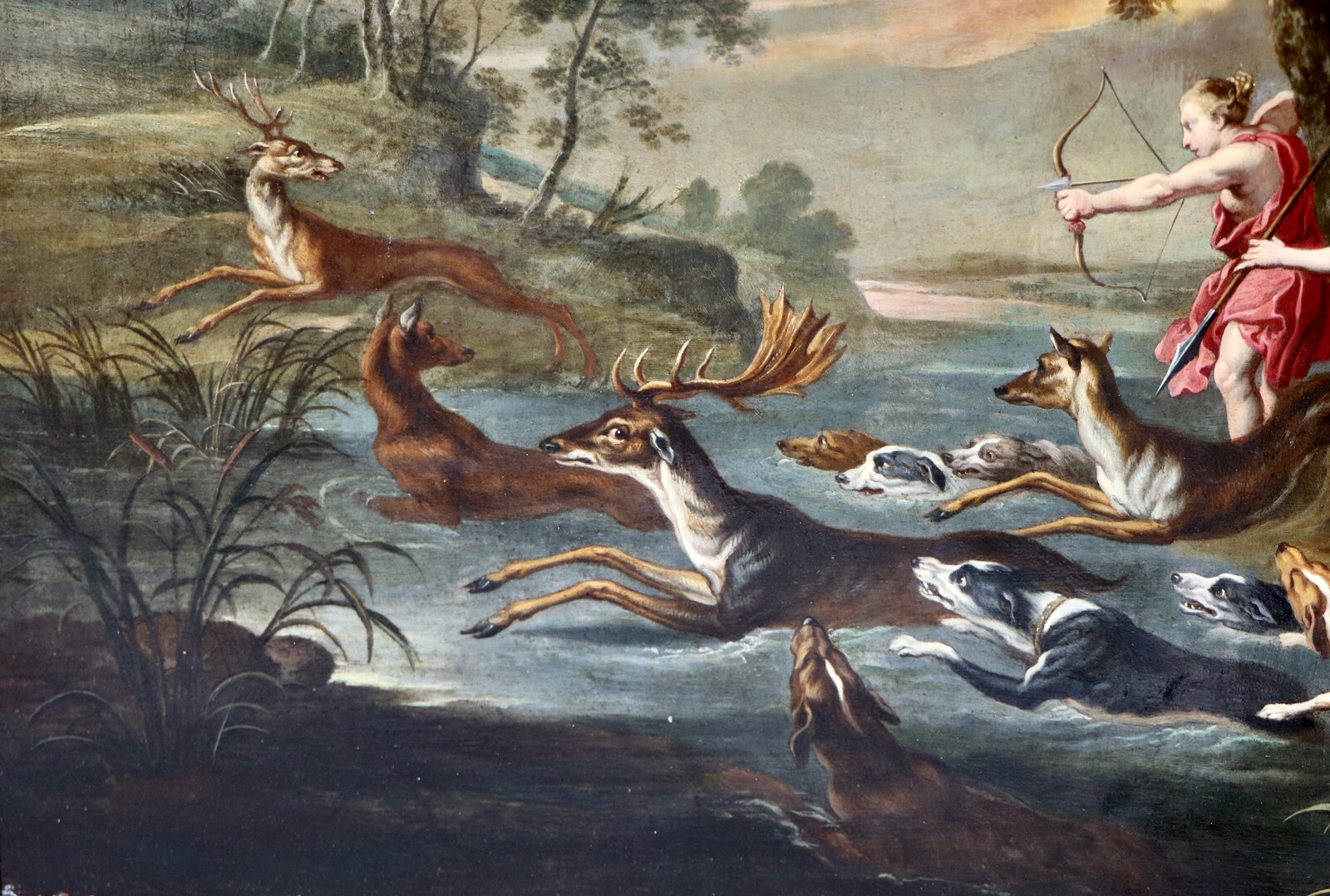 Diana and her nymphs hunting fallow deer