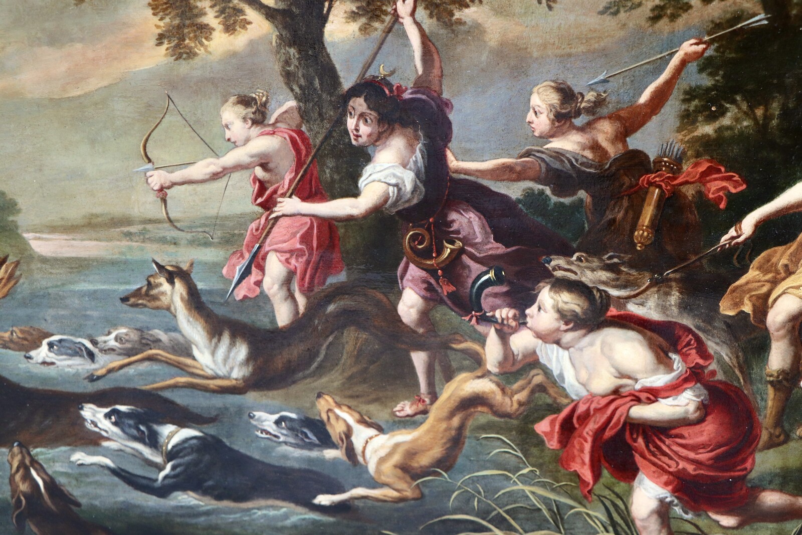 Diana and her nymphs hunting fallow deer