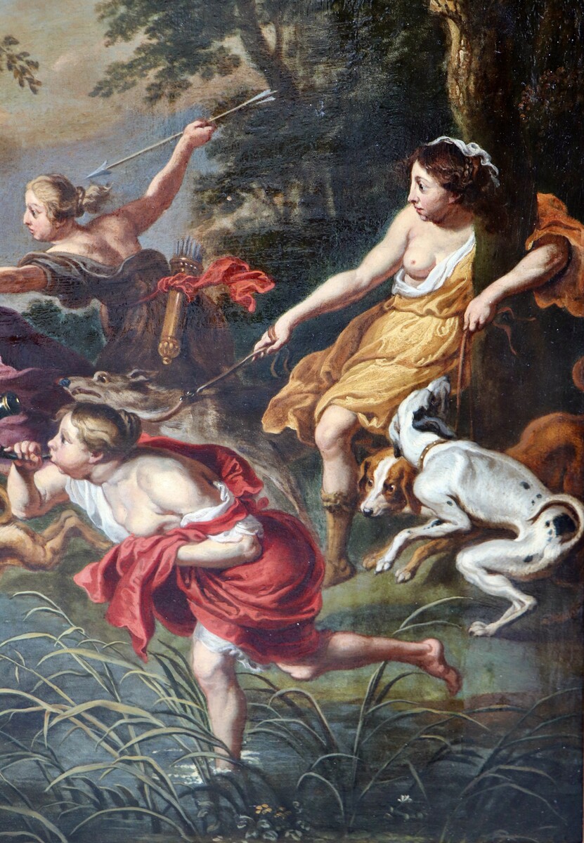 Diana and her nymphs hunting fallow deer