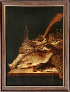 Fishing and hunting still life