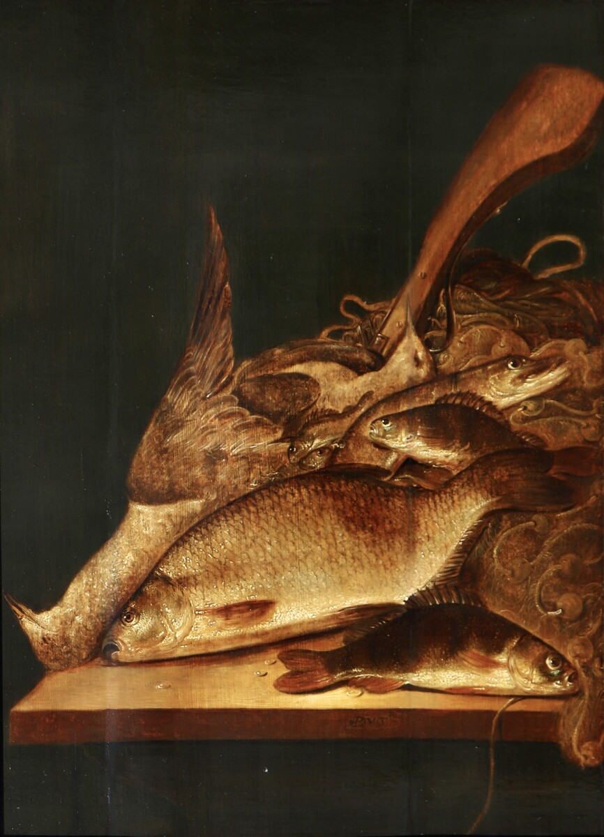 Fishing and hunting still life