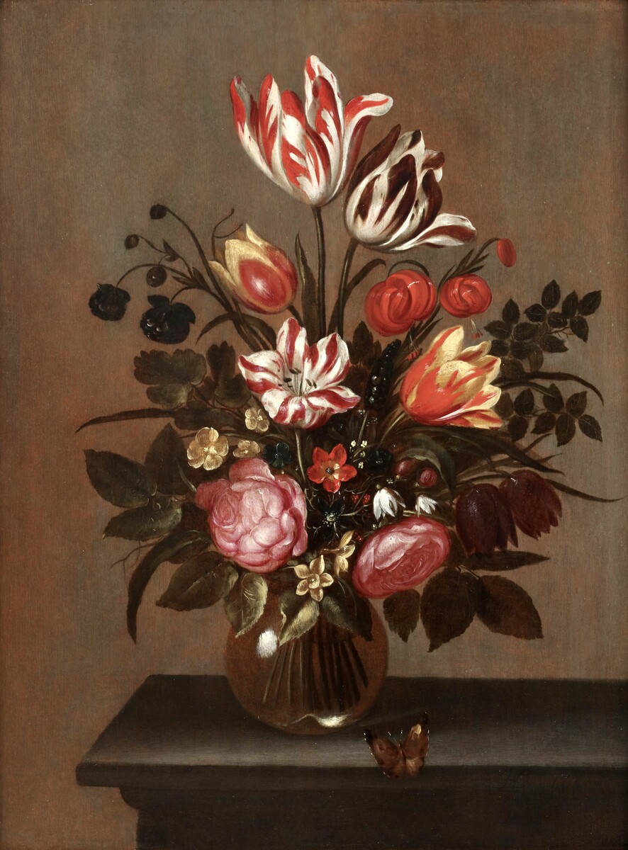 Flowers in a glass vase