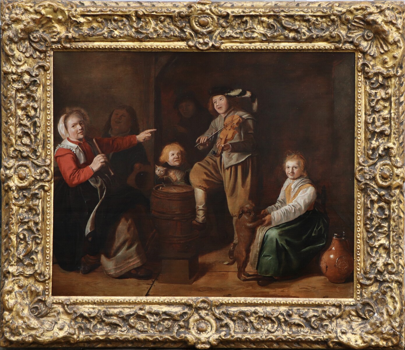 Interior scene with children making music