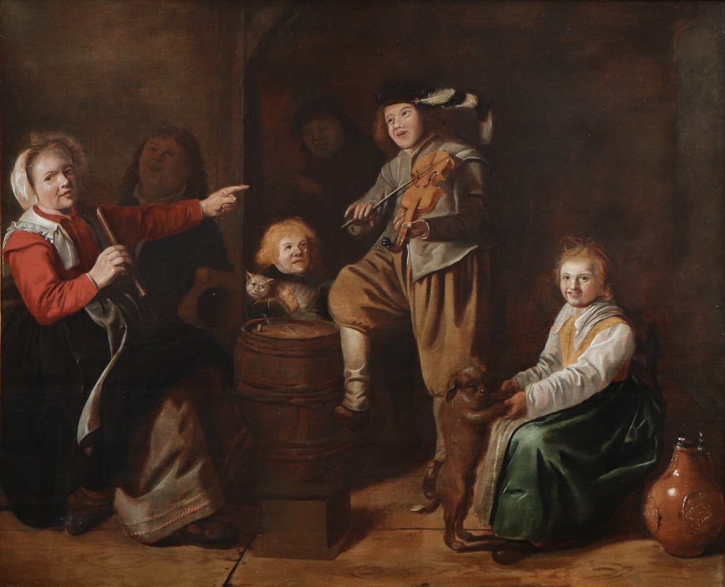 Interior scene with children making music