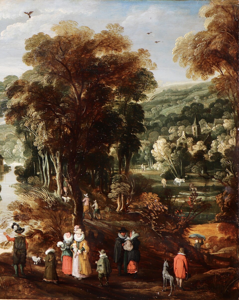 Landscape with a moated palace