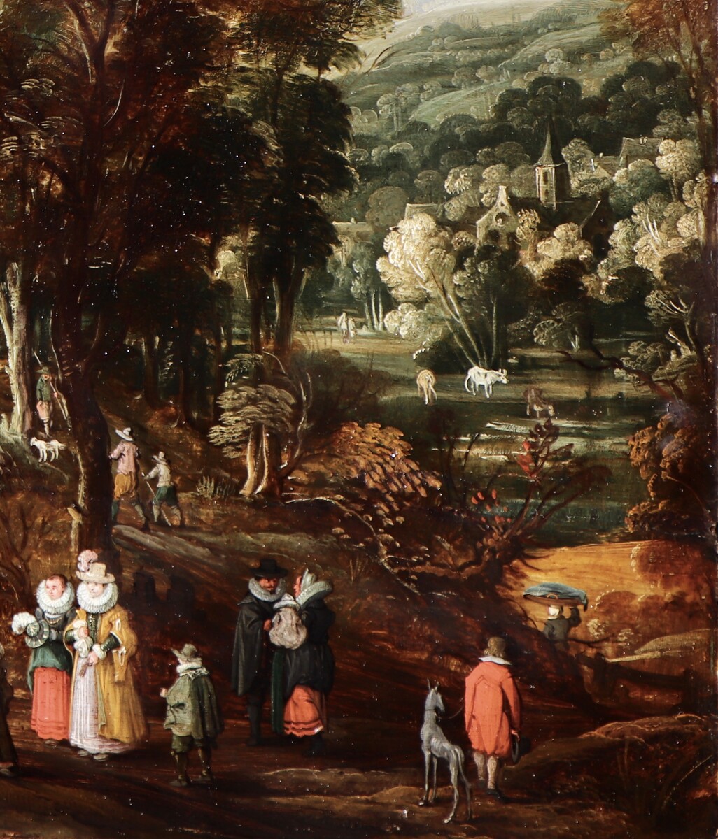 Landscape with a moated palace