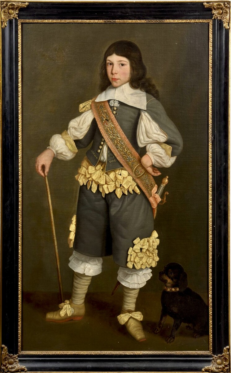 Portrait of a young boy with his dog