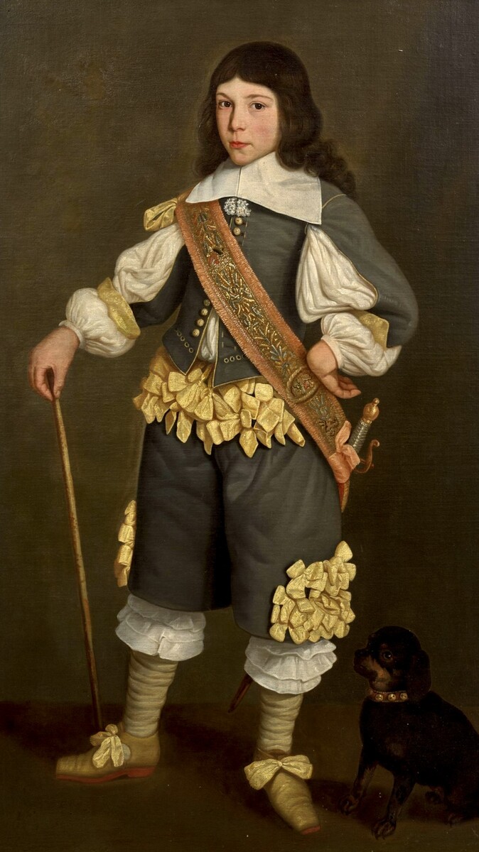 Portrait of a young boy with his dog