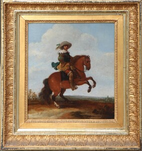 Portrait of a young cavalier executing the levade