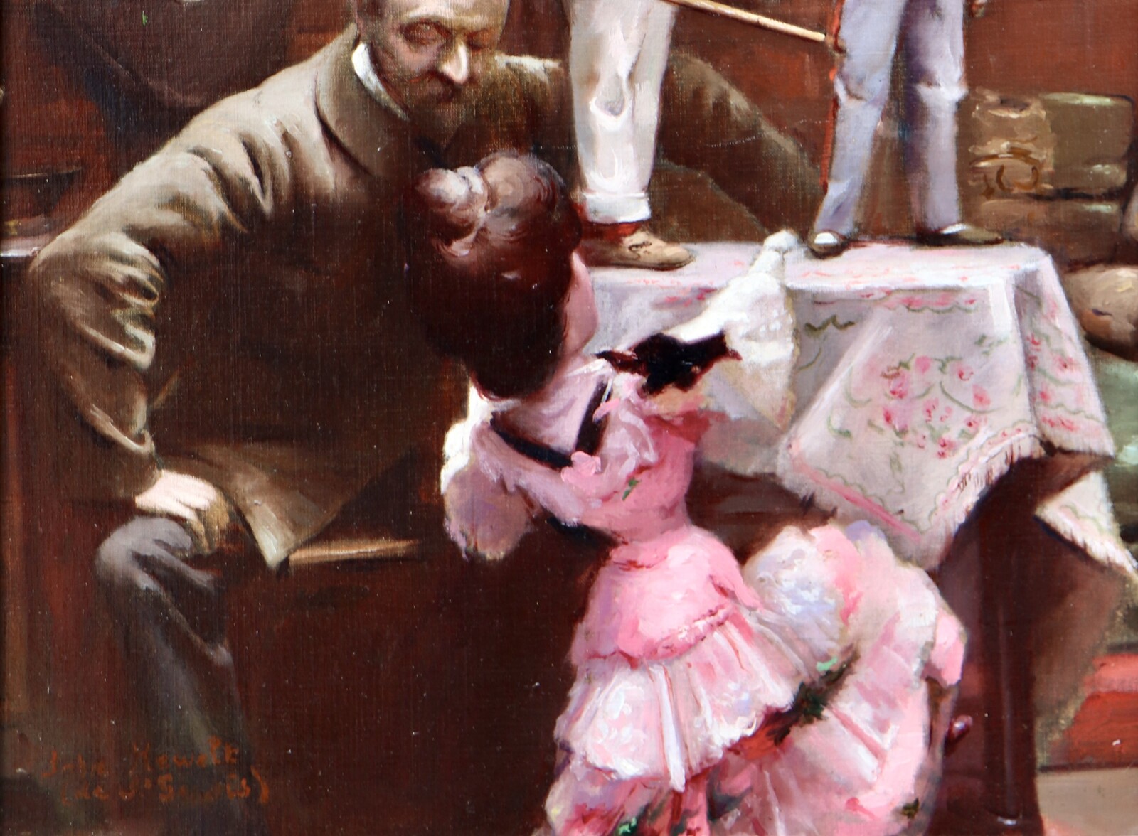 Self-portrait with three of his marionettes
