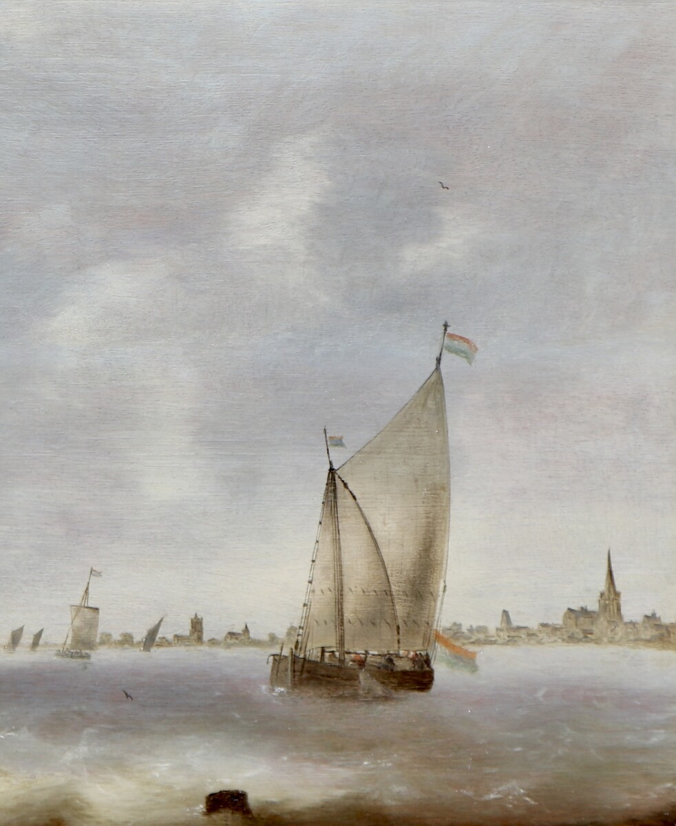Shipping in a river estuary