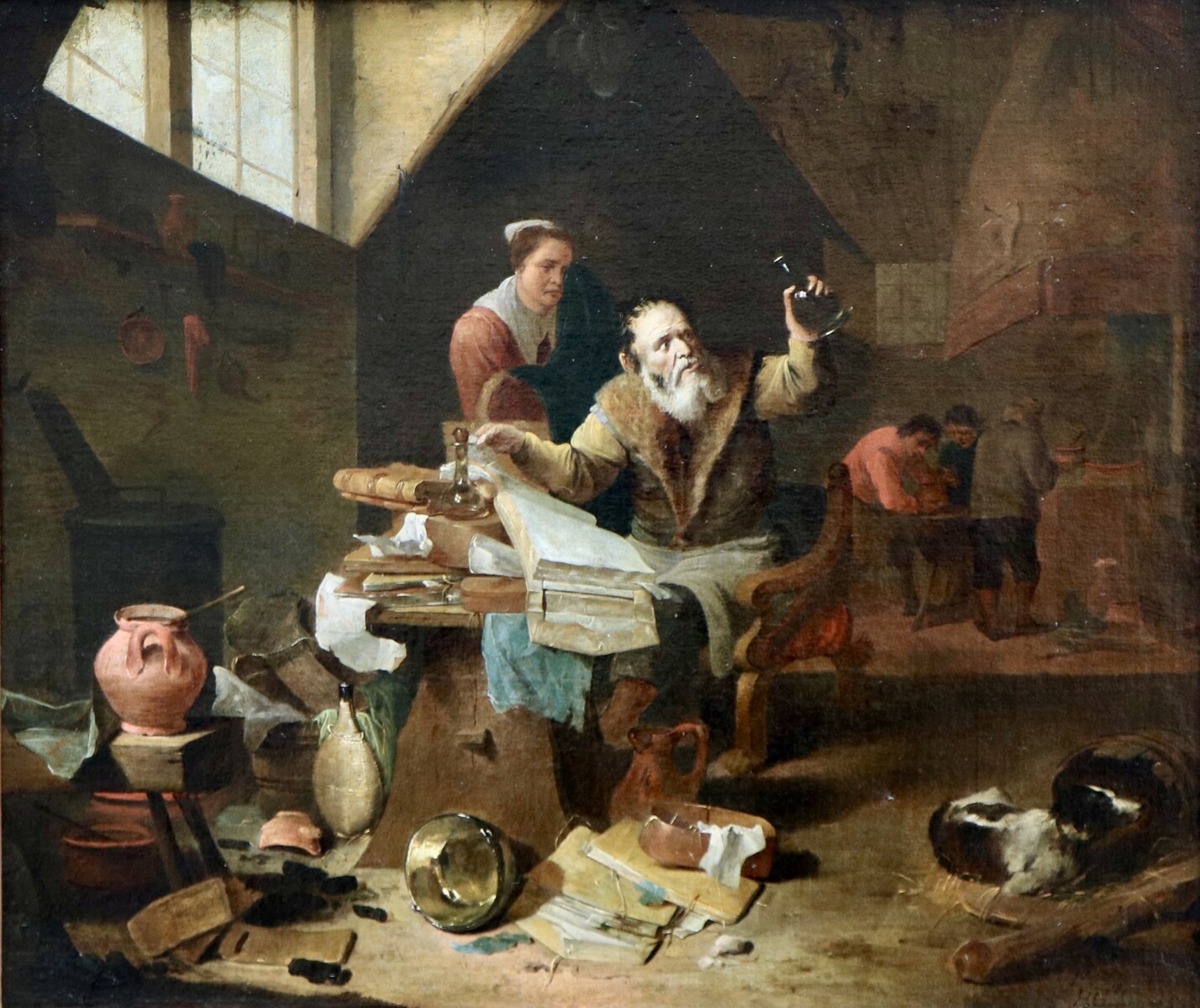 The wife of an alchemist saddened by his stubborn perseverance