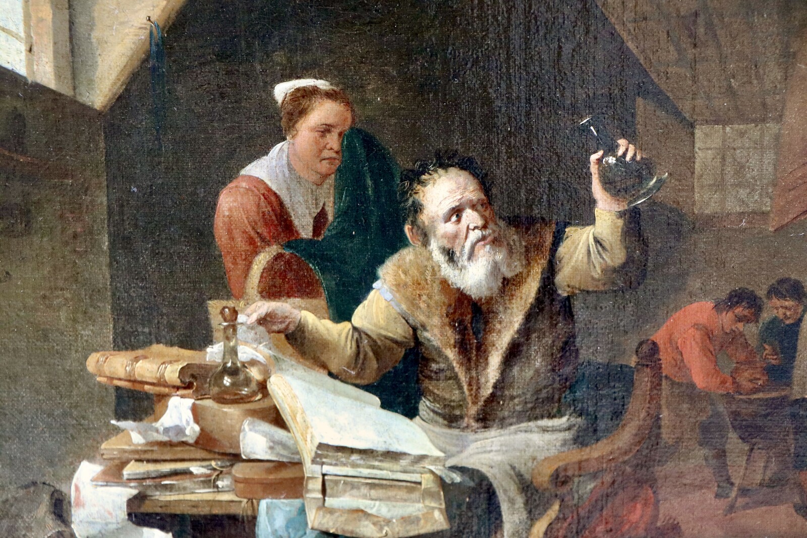 The wife of an alchemist saddened by his stubborn perseverance