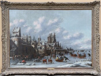 Winter pleasures outside the ramparts of a town