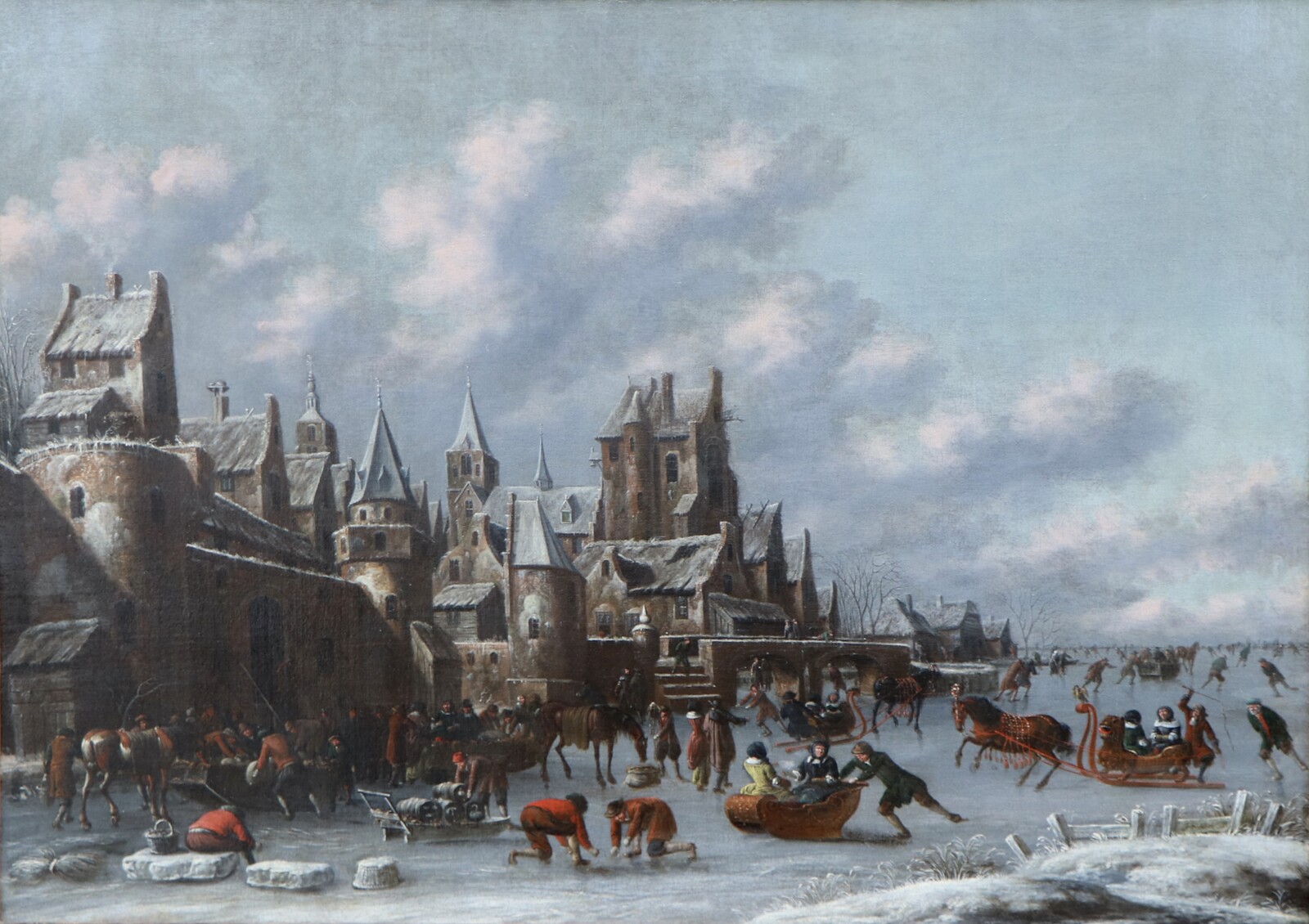 Winter pleasures outside the ramparts of a town