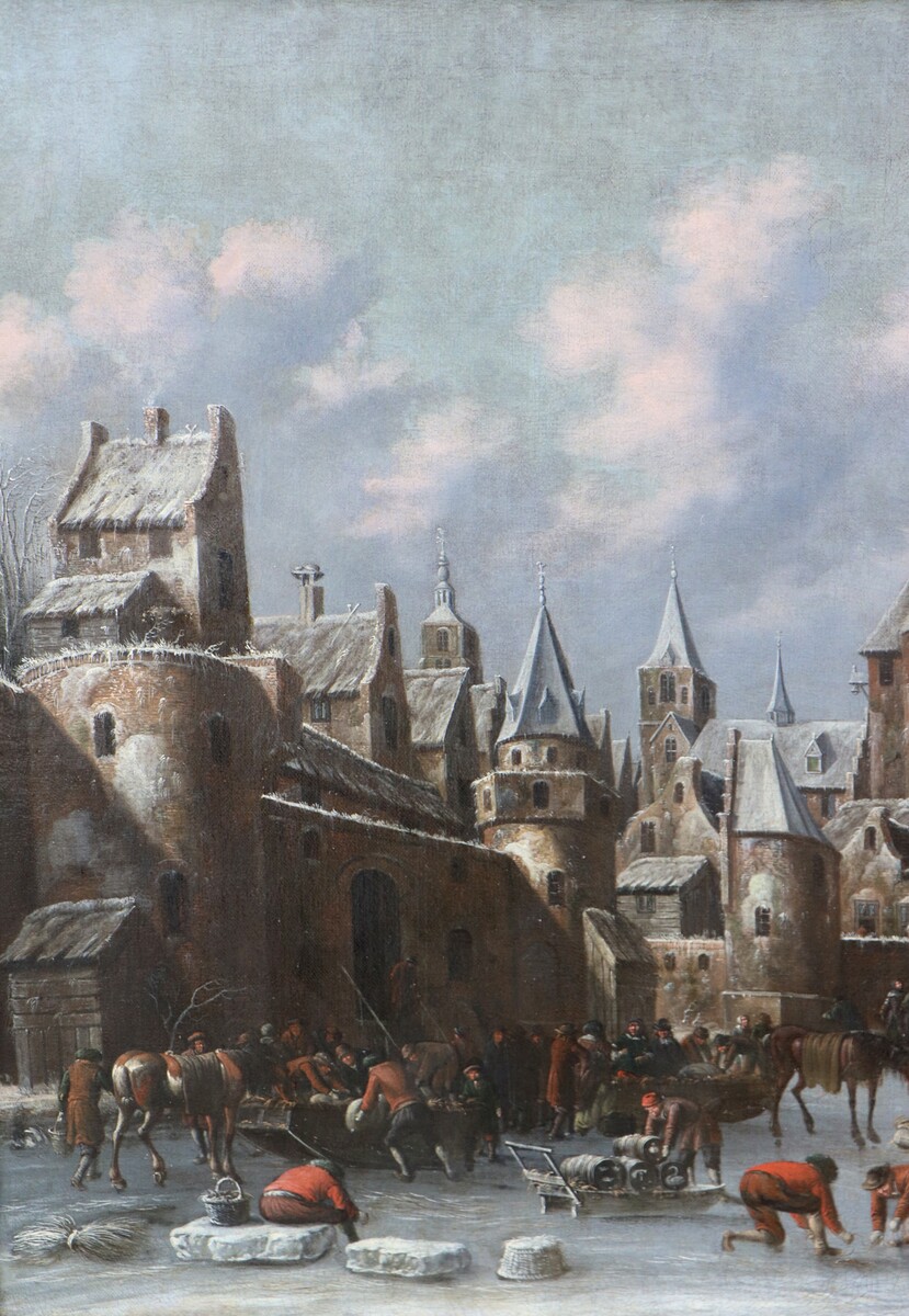 Winter pleasures outside the ramparts of a town