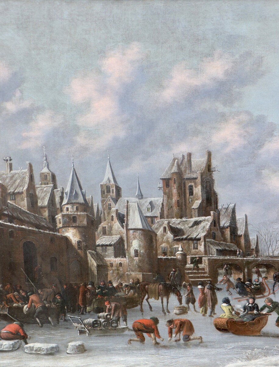 Winter pleasures outside the ramparts of a town